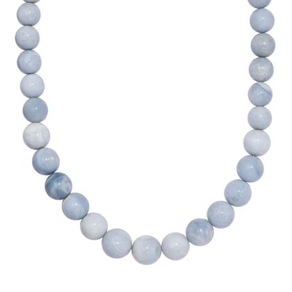 Blauer Opal Halskette ca. 50 cm Messing rhodiniert ca. 191.00 ct