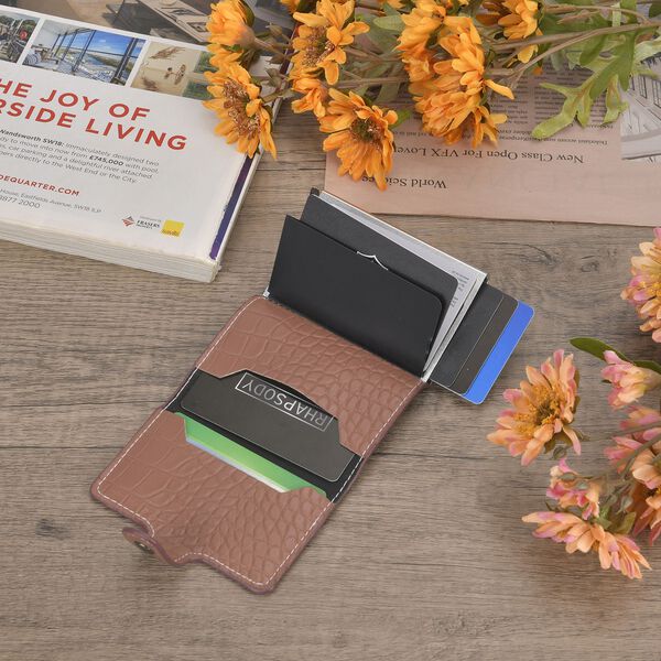 Kompakter Kartenhalter mit RFID-Schutz, braun image number 1