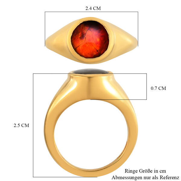 Ammolit Ring 925 Silber Gelbgold Vermeil  ca. 2,04 ct image number 7