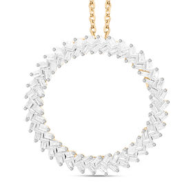 Diamant-Anhänger mit 45cm Kette, 925 Silber Gelbgold Vermeil - 0,50 ct.