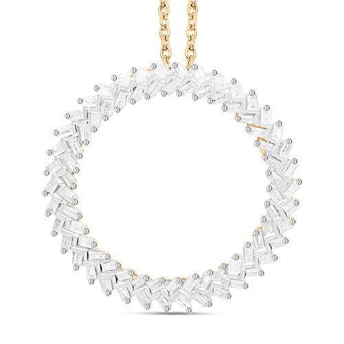 Diamant-Anhänger mit 45cm Kette, 925 Silber Gelbgold Vermeil - 0,50 ct. image number 0