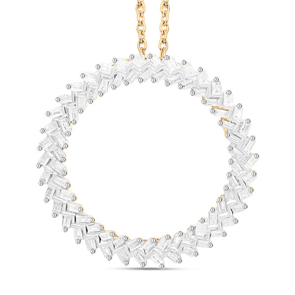 Diamant-Anhänger mit 45cm Kette, 925 Silber Gelbgold Vermeil - 0,50 ct. image number 0