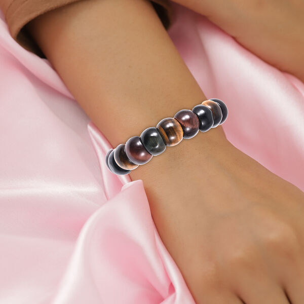 Mehrfarbiges Tigerauge flexibel Armband ca. 17-18 cm lange 149.75 ct image number 2