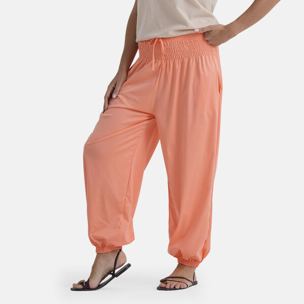 La Marey knit wear smocked waist pant elastic around ankles image number 3