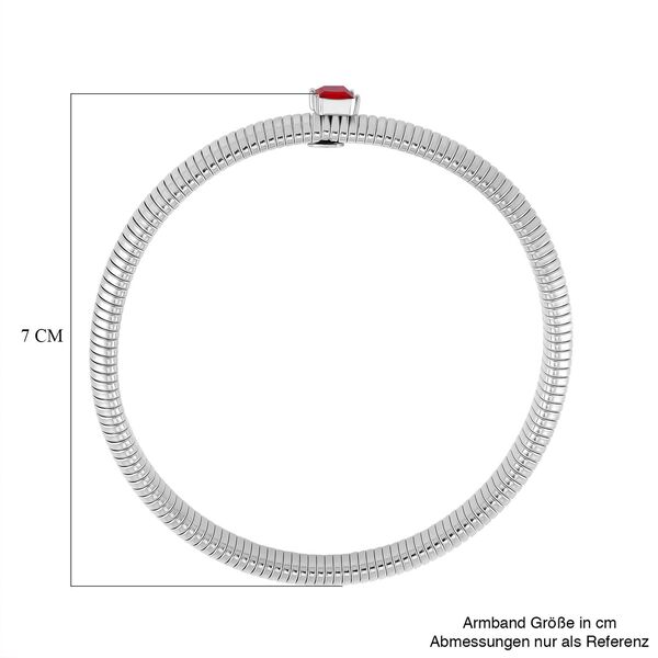 Rotes Kristall Armband, flexibel, Reiner Edelstahl image number 5