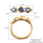 Tansanit und Zirkon 3 Stein Ring 925 Silber 585 Vergoldet image number 6