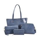 Passage - 4er-Set Handtaschen mit Krokodilprägung; enthält Schultertasche, Cross Body Bag, Clutch Bag und Portemonnaie, Taubengrau image number 0
