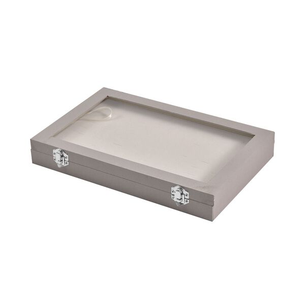 Moderne Ringschatulle mit Acryl-Fenster, 29x18.5x4cm, Silber image number 3