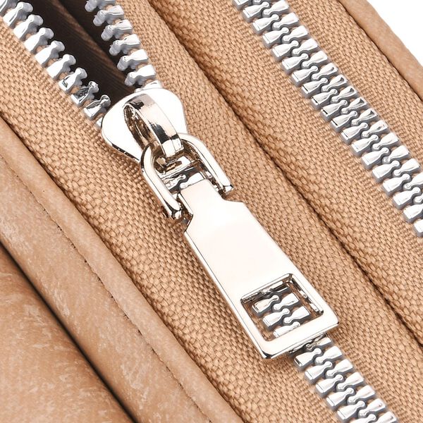 Crossbody-Tasche mit RFID-Schutz und Muster-Schulterriemen, 19x6x11 cm, Khaki image number 7