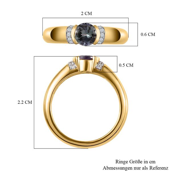 Grüner Tansanit und Zirkon-Ring - 0,59 ct. image number 7