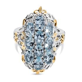 Himmelblauer Topas Ring Messing (Größe 17.00) ca. 5,63 ct