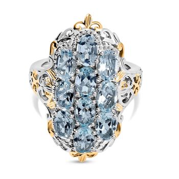 Himmelblauer Topas Ring Messing (Gr&ouml;&szlig;e 17.00) ca. 5,63 ct