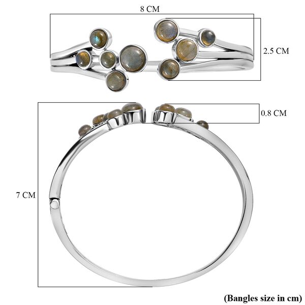 Labradorit Armreif ca. 19 cm Edelstahl ca. 9,02 ct. image number 6