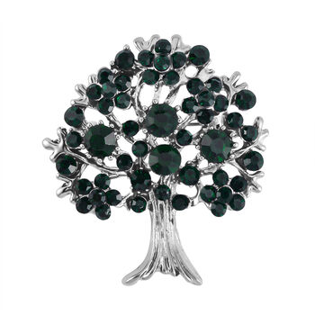 Neongr&uuml;ner Kristall Brosche  Std Schwarz