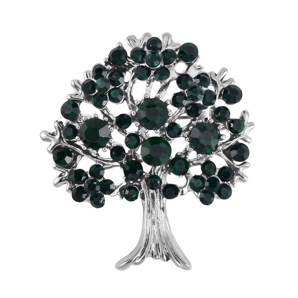 Neongr&uuml;ner Kristall Brosche  Std Schwarz