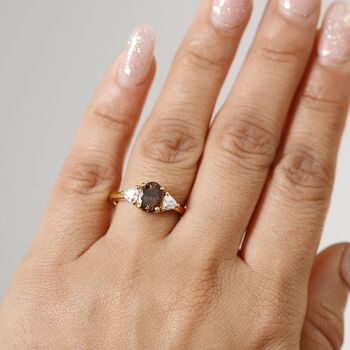 AA Nat&uuml;rlicher Bekily Farbwechsel Granat und Moissanit Ring - 1,98 ct.