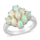 Äthiopischer Opal Cluster Ring 925 Silber Platin-Überzug image number 3