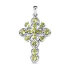 Peridot Anhänger 925 Silber platiniert ca. 3.45 ct