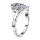 Tansanit Kreuz-Ring, 925 Silber platiniert  ca. 0,77 ct image number 4