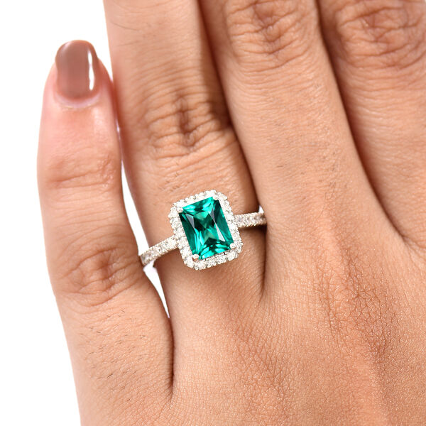 LUXURIANT AAA Labor kolumbianischer Smaragd und Labor Diamant Ring - 2,10 ct. image number 3