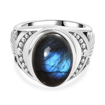 Labradorit Ring Edelstahl (Gr&ouml;&szlig;e 16.00) ca. 7,08 ct