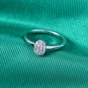 LUXURIANT DIAMOND - Lab Grown Diamant SI-GH Ring 925 Silber Rhodiniert (Gr&ouml;&szlig;e 17.00) ca. 0,15 ct
