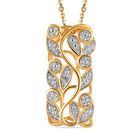 Weißer Diamant-Anhänger mit Kette, ca. 50 cm, 925 Silber vergoldet