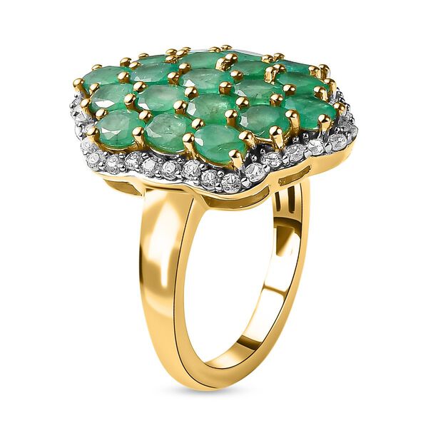 Kagem sambischer Smaragd und Zirkon-Ring - 3,06 ct. image number 5