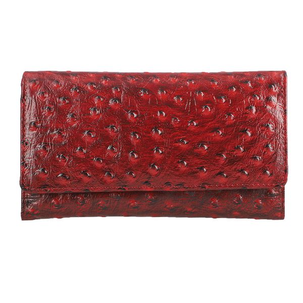 Geprägte Leder Brieftasche, rot image number 0