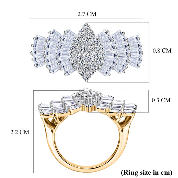 LUXURIANT DIAMOND - Lab Grown Diamant SI-GH Ring 925 Silber 750 Gelbgold Vermeil (Gr&ouml;&szlig;e 16.00) (10-15 Werktage Lieferzeit) ca. 2.00 ct image number 5