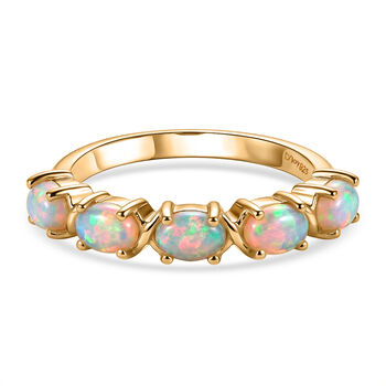 D'Joy AA Nat&uuml;rlicher, &auml;thiopischer Welo Opal Ring 925 Silber Gold (Gr&ouml;&szlig;e 19.00) ca. 0,64 ct
