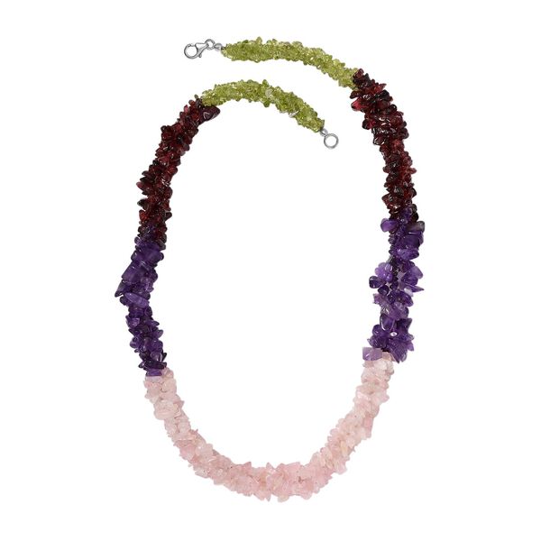 Multi-Edelstein Halskette, 50cm - 325 ct. image number 4