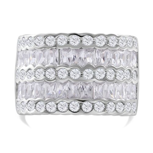 LUSTRO STELLA - Weißer Zirkonia Ring, 925 Silber rhodiniert (Größe 18.00) 5.71 ct image number 0