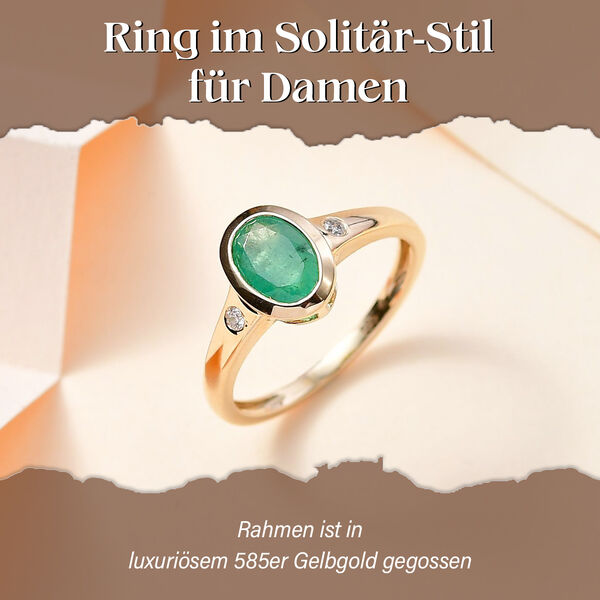 AAA Smaragd und Diamant Ring - 1,21 ct. image number 2