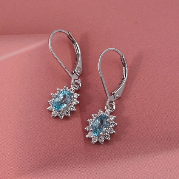 D'Joy blaue und wei&szlig;e Zirkon Ohrringe - 2 ct. image number 1