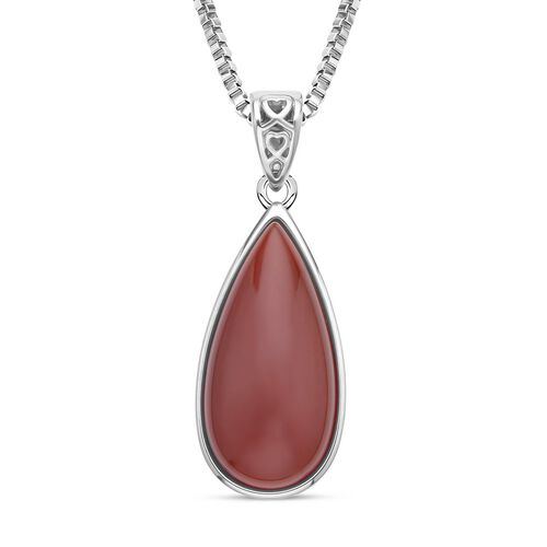 Karneol Anhänger mit Kette, Edelstahl ca. 45.00 ct image number 0
