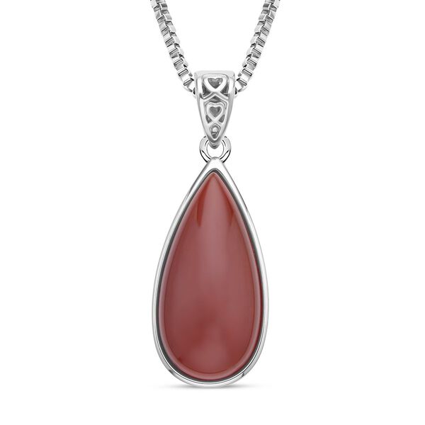 Karneol Anhänger mit Kette, Edelstahl ca. 45.00 ct image number 0