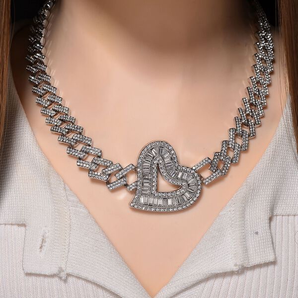 Weißer Kristall Halskette ca. 50 cm Standard image number 2