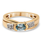 Kambodschanischer blauer Zirkon Ring 925 Silber vergoldet  ca. 0,86 ct image number 0
