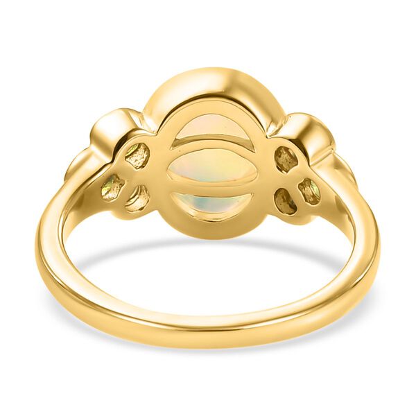 Nat&uuml;rlicher, &auml;thiopischer Welo Opal und Kagem sambischer Smaragd-Ring, 925 Silber Gelbgold Vermeil  ca. 2,06 ct image number 6