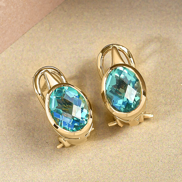 Pfau Triplett Quarz-Ohrringe, 925 Silber vergoldet ca. 4,04 ct image number 2