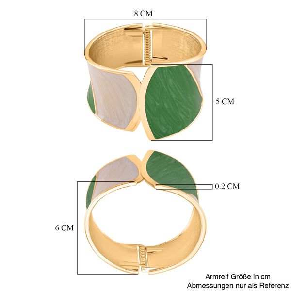 Emaille-Armreif im Colorblock-Design, 17cm, Gr&uuml;n image number 6