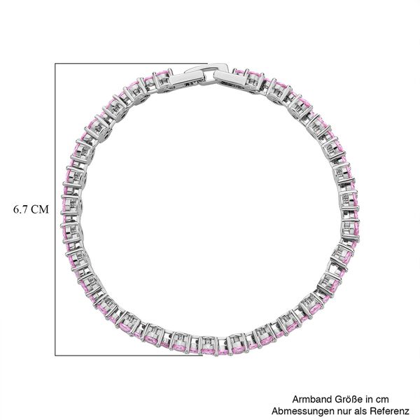 Rosa Zirkonia Armband, ca. 20 cm, Messing ca. 17,50 ct image number 4