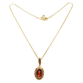 Bernstein Anhänger mit 43,5+2,5 cm Kette