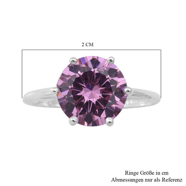Simulierter Rosa Diamant Solit&auml;r Ring 925 Silber image number 5