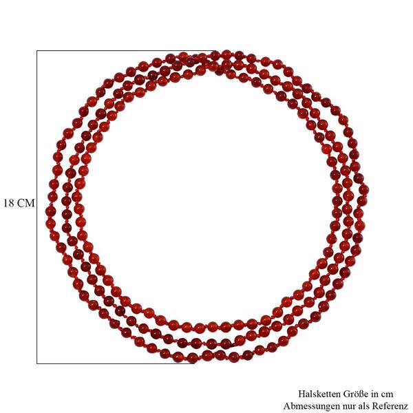 Dreilagige rote Achat-Halskette, 150cm - 375 ct. image number 5