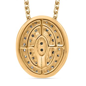 LUXURIANT SGL zertifizierter SI-GH Labor Diamant Anh&auml;nger mit 50cm Kette, 925 Silber Gelbgold Vermeil - 0,50 ct.