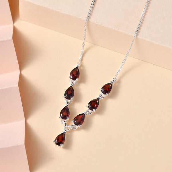 Rote Granat-Halskette,45 cm - 3,64 ct. image number 2