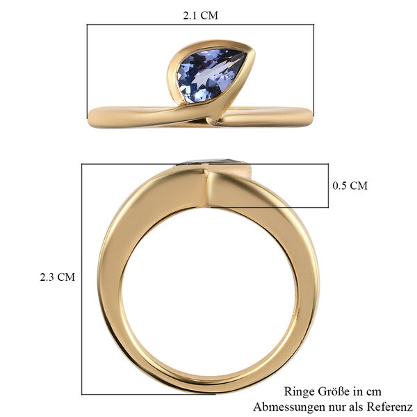 Tansanit-Ring, 925 Silber Gelbgold Vermeil  ca. 0,69 ct image number 7