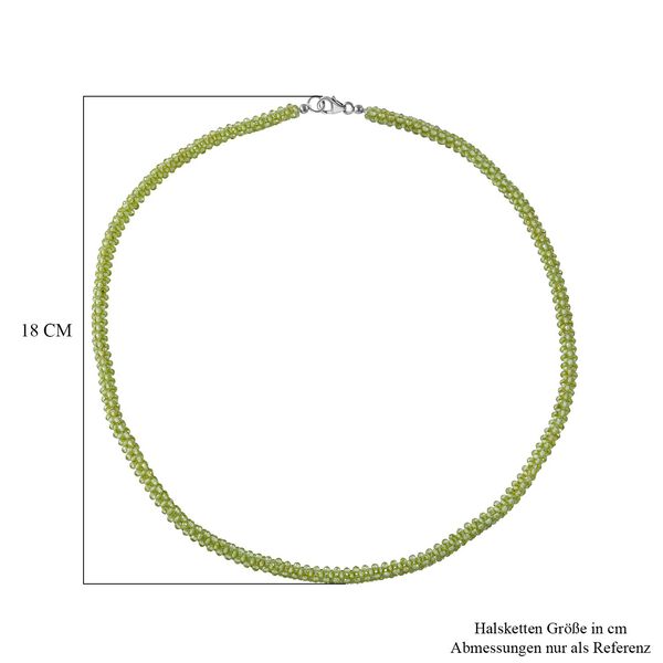 Nat&uuml;rliche Peridot-Halskette, ca. 50 cm, 925 Silber rhodiniert, ca. 90.00 ct image number 5